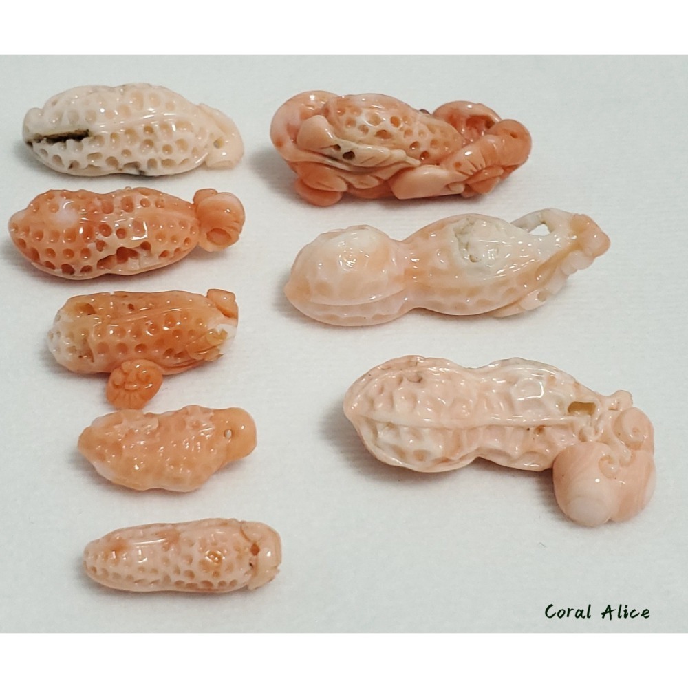 🌟Coral珊寶手作-天然深水珊瑚/白珊瑚手工雕刻(吊墜孔) CO2P1-126-細節圖7