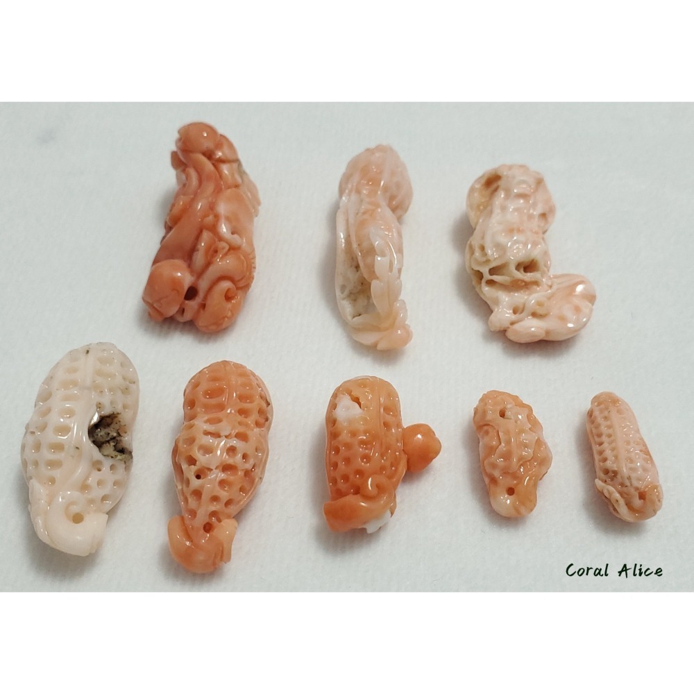 🌟Coral珊寶手作-天然深水珊瑚/白珊瑚手工雕刻(吊墜孔) CO2P1-126-細節圖8