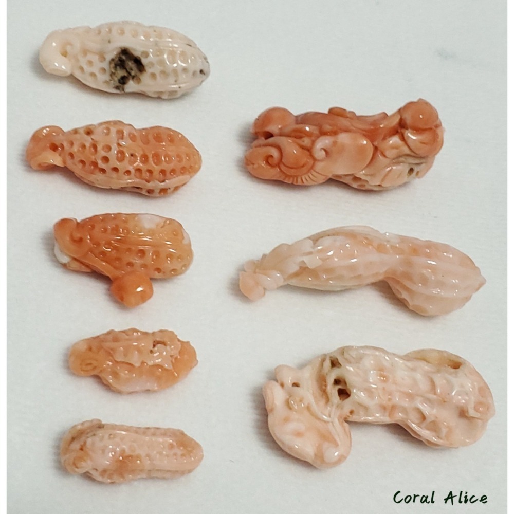 🌟Coral珊寶手作-天然深水珊瑚/白珊瑚手工雕刻(吊墜孔) CO2P1-126-細節圖9