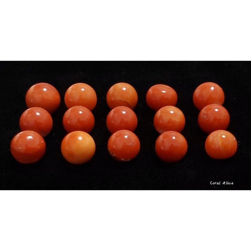 🌟Coral珊寶手作-天然阿卡珊瑚/momo珊瑚圓珠裸石 7.1-9.8mm CO2P1-111-細節圖6