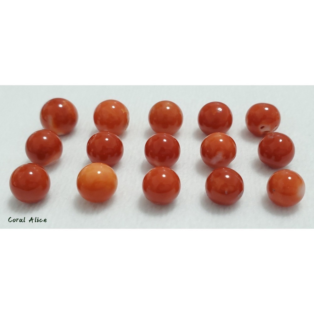 🌟Coral珊寶手作-天然阿卡珊瑚/momo珊瑚圓珠裸石 7.1-9.8mm CO2P1-111-細節圖8