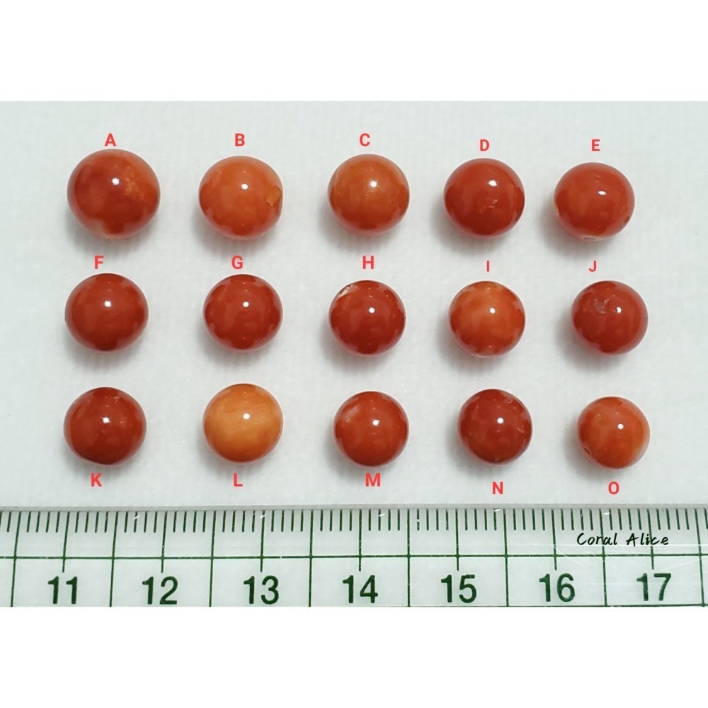 🌟Coral珊寶手作-天然阿卡珊瑚/momo珊瑚圓珠裸石 7.1-9.8mm CO2P1-111-細節圖11
