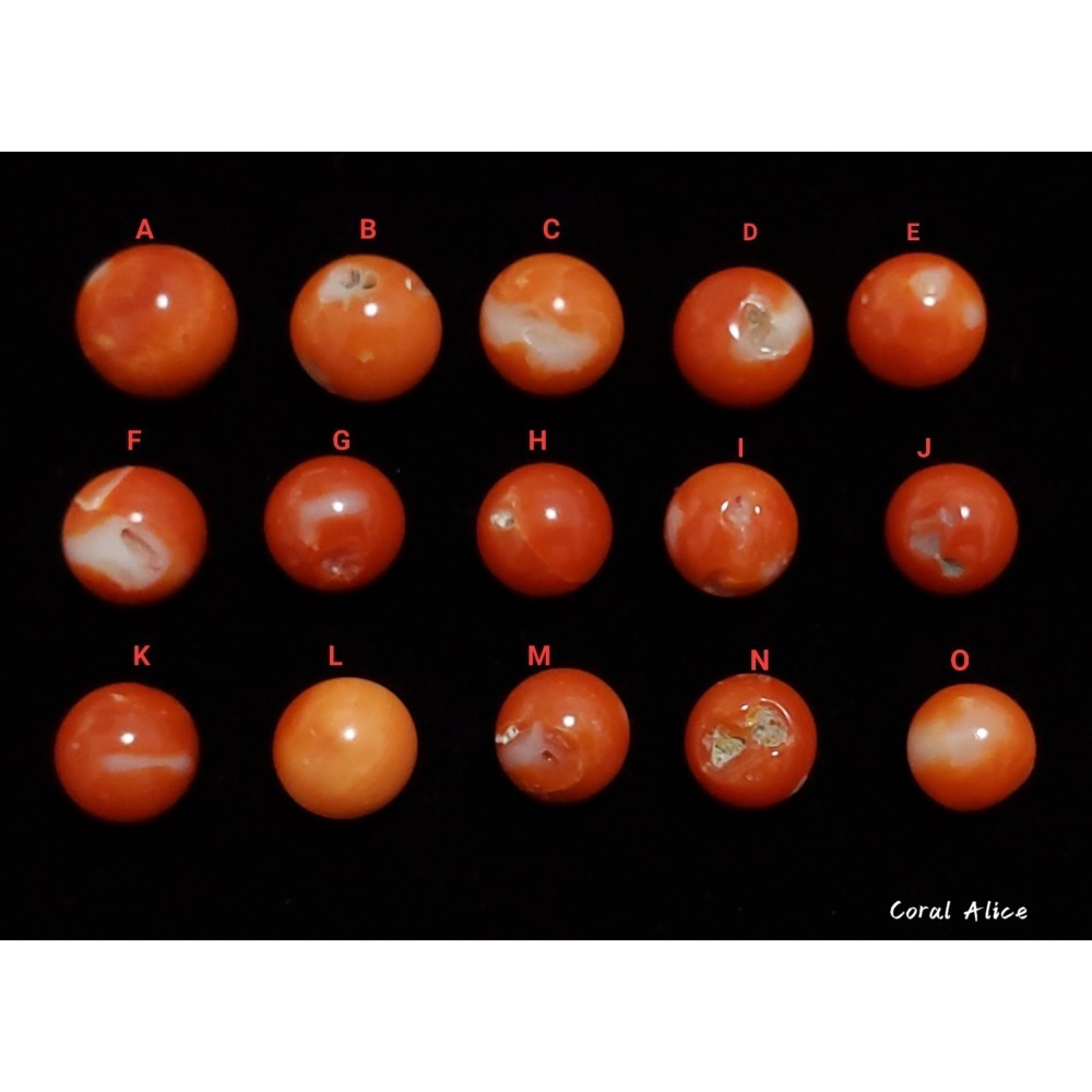 🌟Coral珊寶手作-天然阿卡珊瑚/momo珊瑚圓珠裸石 7.1-9.8mm CO2P1-111-細節圖4