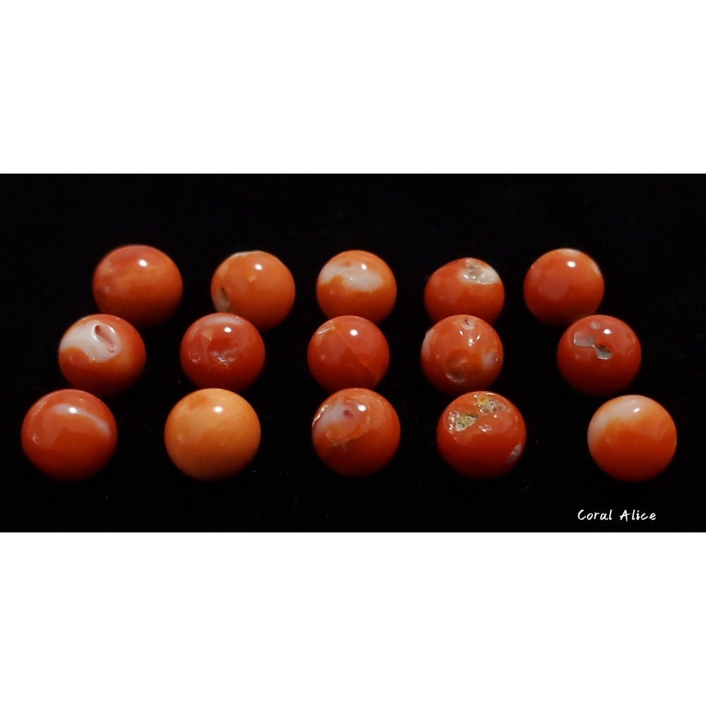 🌟Coral珊寶手作-天然阿卡珊瑚/momo珊瑚圓珠裸石 7.1-9.8mm CO2P1-111-細節圖5
