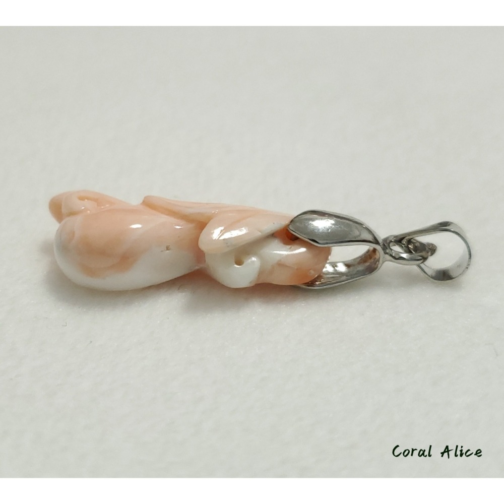 🌟Coral珊寶手作-天然momo珊瑚手工雕刻項墜 23.4mm CO2P1-207-細節圖6