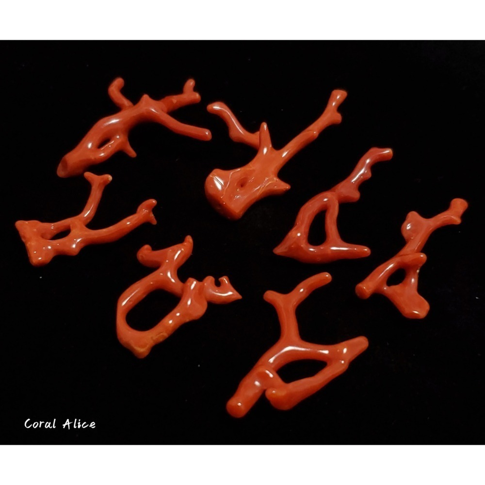 🌟Coral珊寶手作-天然沙丁珊瑚/紅珊瑚自然枝(無孔) 28.6-49.4mm CO2P1-206-細節圖5