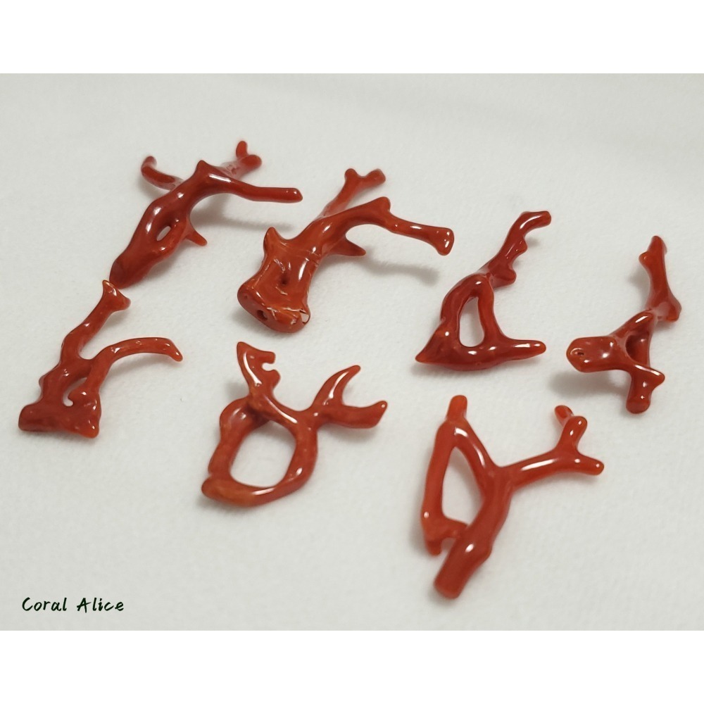 🌟Coral珊寶手作-天然沙丁珊瑚/紅珊瑚自然枝(無孔) 28.6-49.4mm CO2P1-206-細節圖9