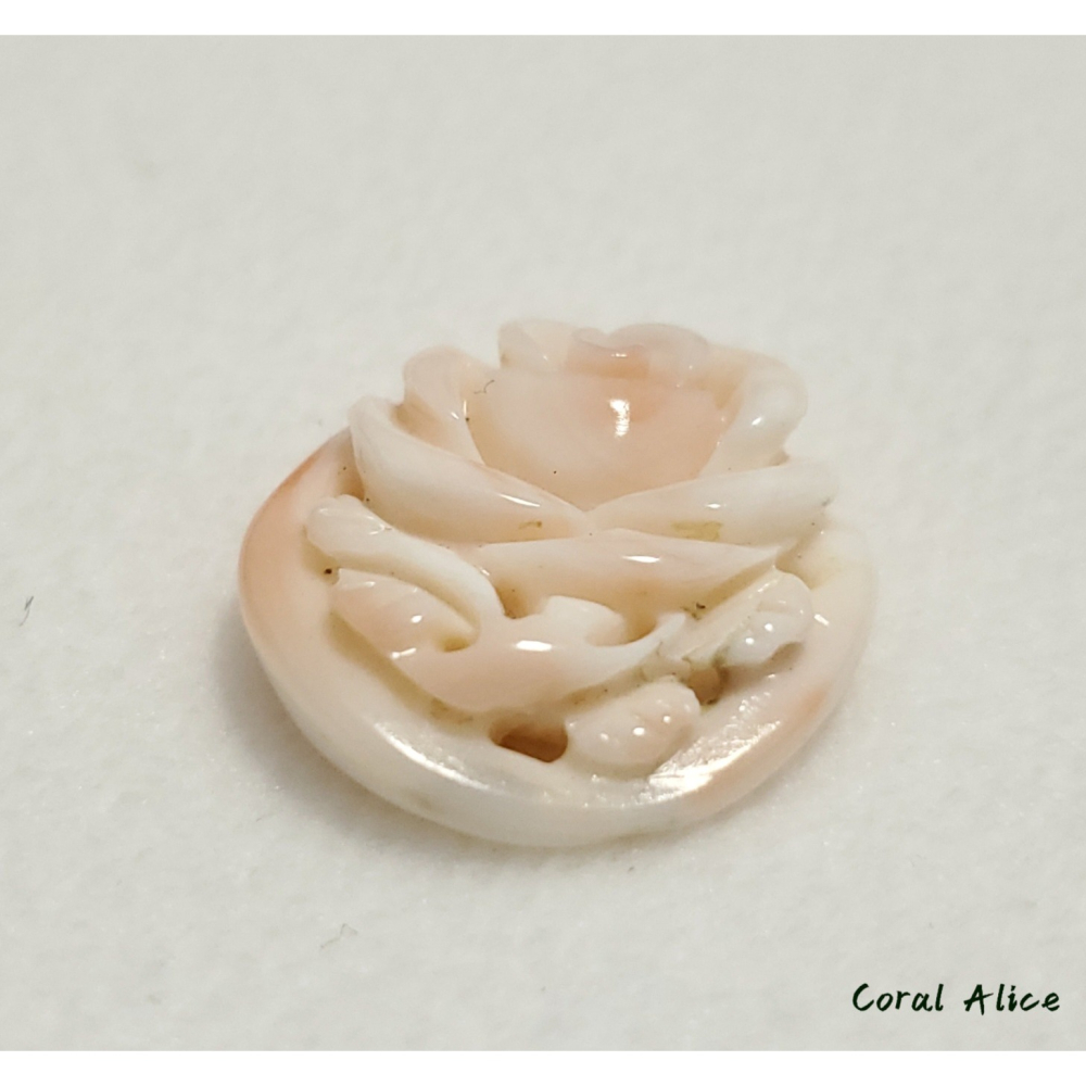 🌟Coral珊寶手作-天然深水珊瑚手工刻花件 21.4*17.8*5.9mm CO2P1-199-細節圖6