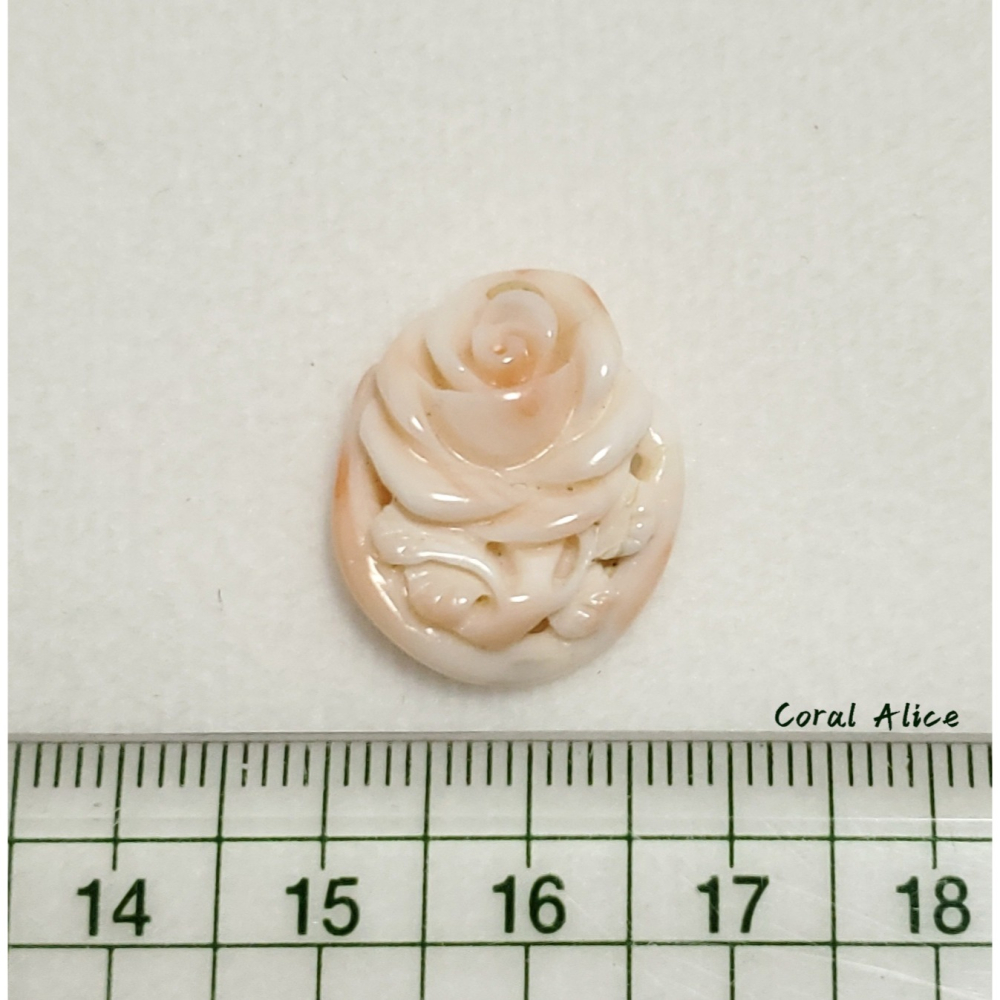 🌟Coral珊寶手作-天然深水珊瑚手工刻花件 21.4*17.8*5.9mm CO2P1-199-細節圖9