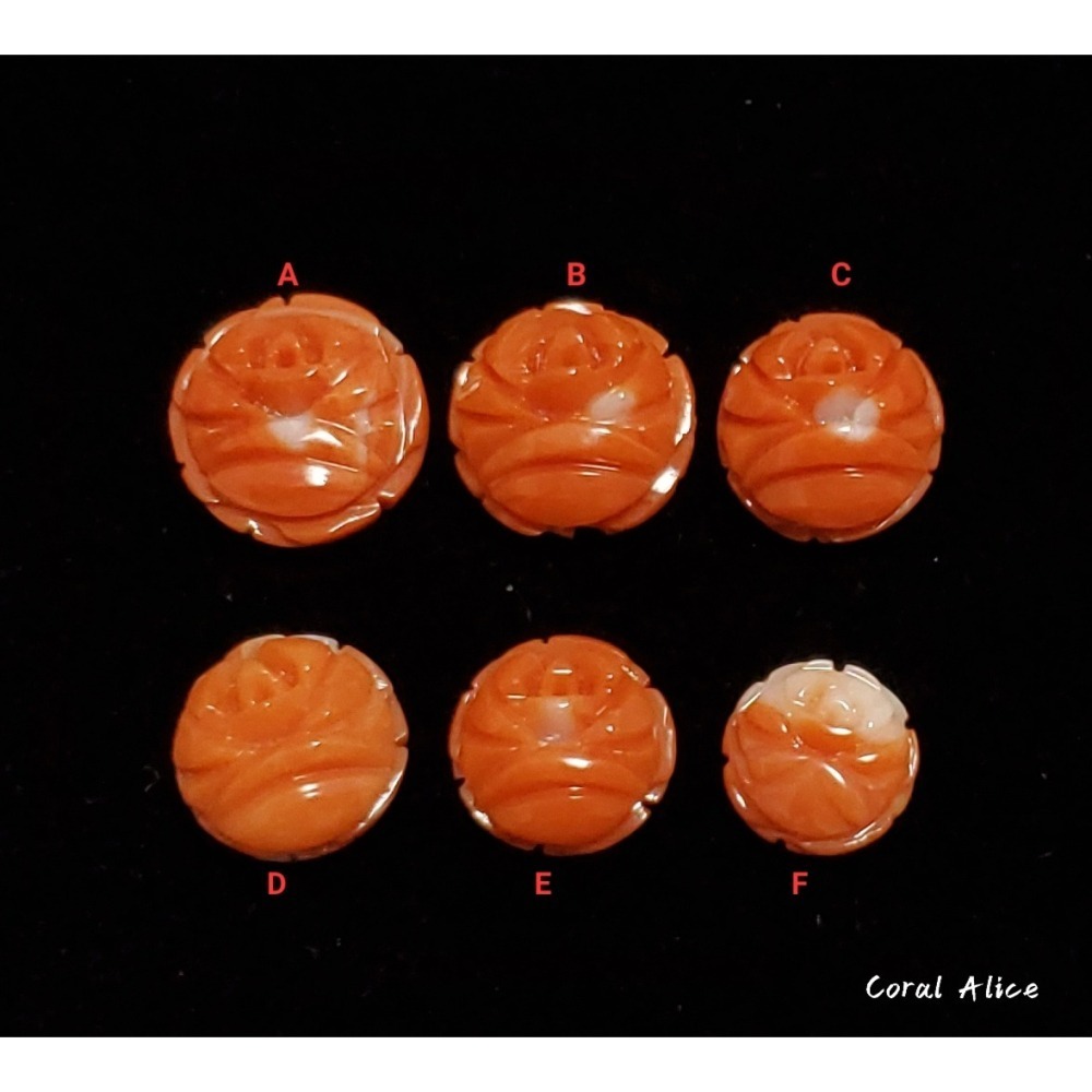 🌟Coral珊寶手作-天然momo珊瑚手工刻花小件 CO2P1-182-細節圖2