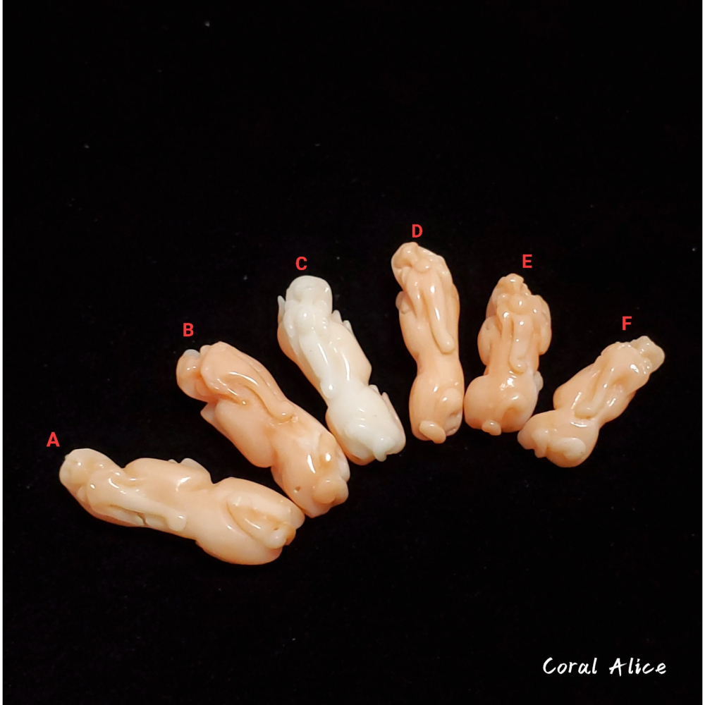 🌟Coral珊寶手作-天然深水珊瑚手工雕刻貔貅(底半孔) CO2P1-132-細節圖3