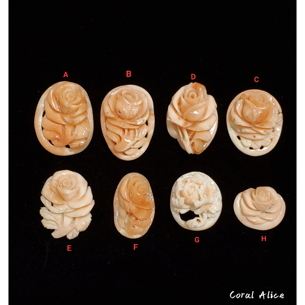 🌟Coral珊寶手作-天然深水珊瑚手工刻花件(無孔) CO2P1-130-細節圖3