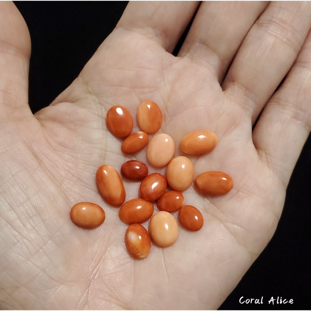 🌟Coral珊寶手作-天然阿卡珊瑚/MOMO珊瑚/深水珊瑚小蛋面裸石 CO2P1-120-細節圖7