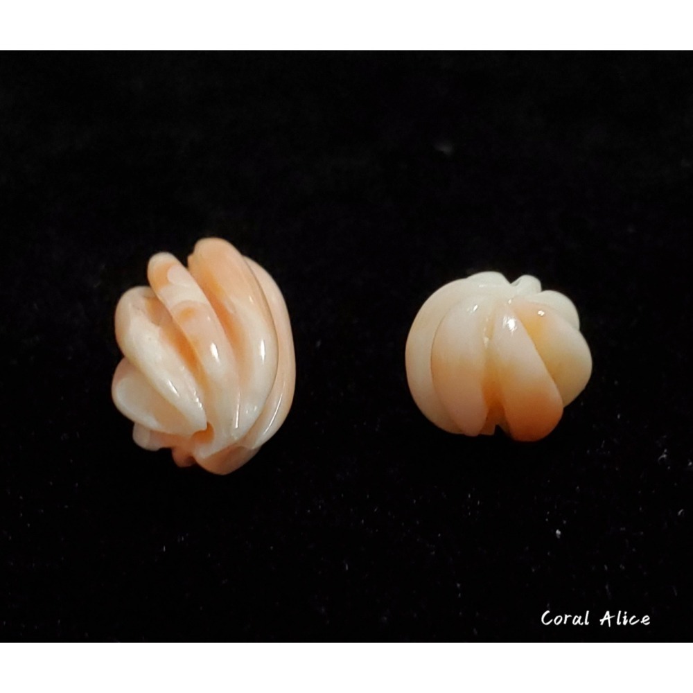 🌟Coral珊寶手作-天然深水珊瑚旋轉珠/南瓜珠(直通孔) CO2P1-100-細節圖4