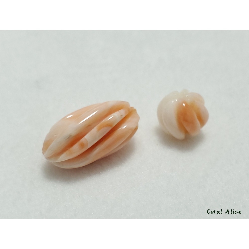 🌟Coral珊寶手作-天然深水珊瑚旋轉珠/南瓜珠(直通孔) CO2P1-100-細節圖7