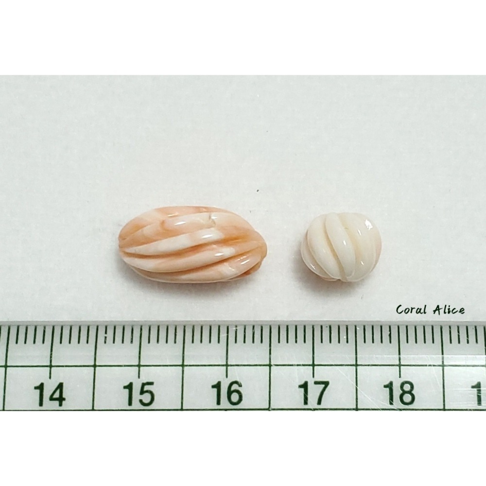 🌟Coral珊寶手作-天然深水珊瑚旋轉珠/南瓜珠(直通孔) CO2P1-100-細節圖8