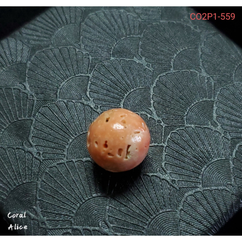 🌟Coral珊寶手作-天然momo珊瑚圓珠14.3mm CO2P1-559