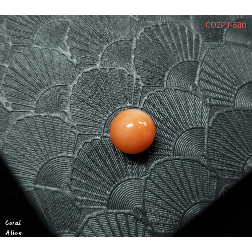 🌟Coral珊寶手作-天然阿卡珊瑚圓珠(半孔) 9.5mm CO2P1-580