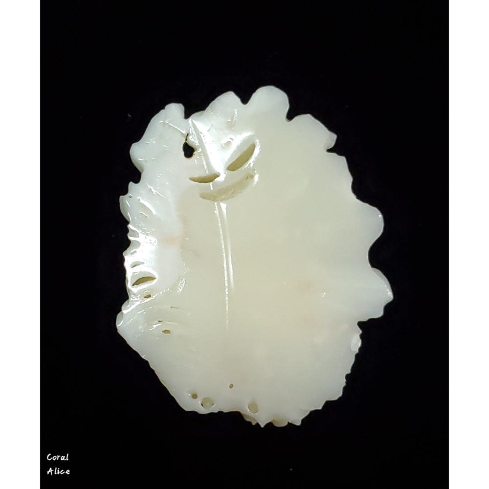 🌟Coral珊寶手-作天然白珊瑚手工人物雕刻38.6*33.1*7.5mm CO2P1-632-細節圖5