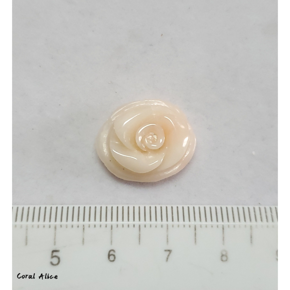 🌟Coral珊寶手作-天然南枝珊瑚/白珊瑚手工雕刻玫瑰花18.2*15.2*6.3mm CO2P1-699-細節圖8