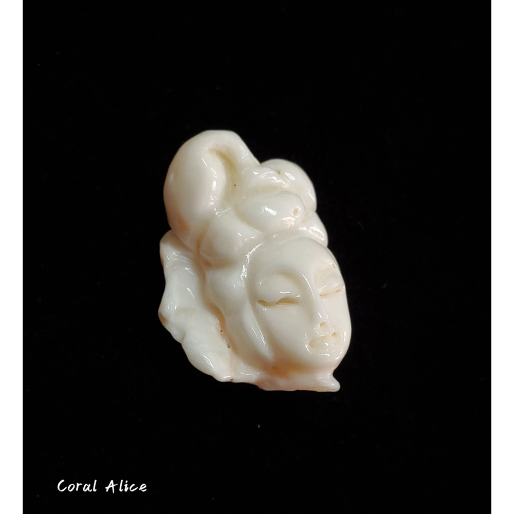 🌟Coral珊寶手作-天然白珊瑚手工雕刻 24.8mm CO2P1-780-細節圖2