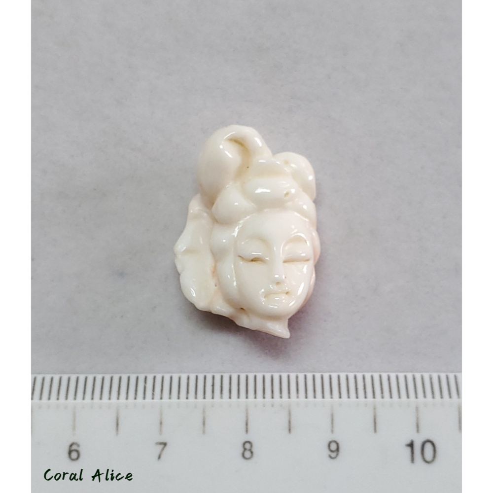 🌟Coral珊寶手作-天然白珊瑚手工雕刻 24.8mm CO2P1-780-細節圖7