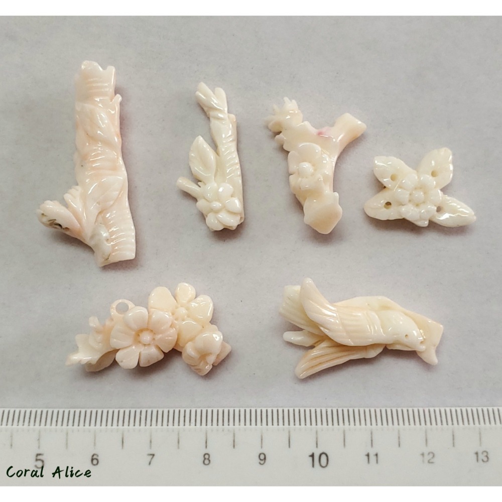 🌟Coral珊寶手作-天然白珊瑚(帶粉)手工雕刻 CO2P1-782-細節圖7