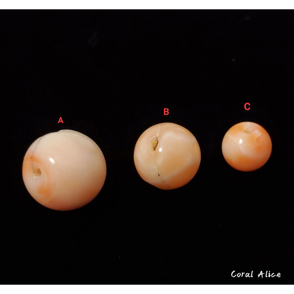 🌟Coral珊寶手作-天然深水珊瑚圓珠(三通孔) CO2P1-843-細節圖5