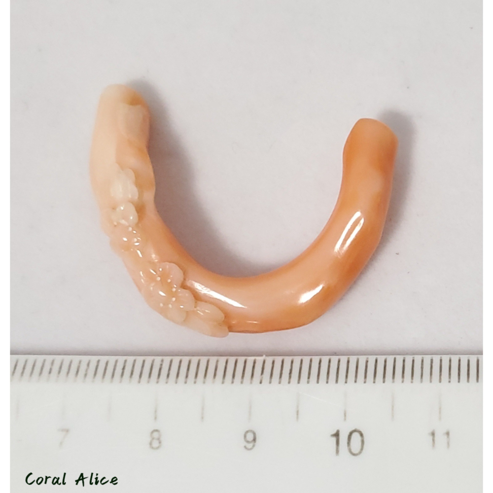 🌟Coral珊寶手作-天然深水珊瑚U造型手工雕刻 34*26.7*6.1mm CO2P1-933-細節圖10