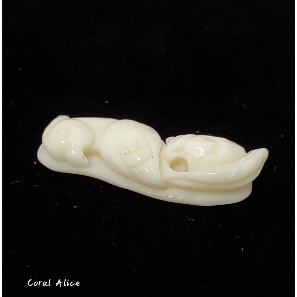 🌟Coral珊寶手作-天然白珊瑚純手工雕刻吊墜(頂通孔) 28.4mm CO2P1-937-細節圖3