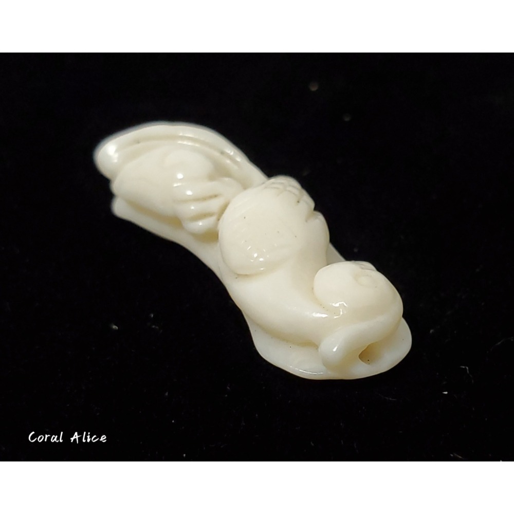 🌟Coral珊寶手作-天然白珊瑚純手工雕刻吊墜(頂通孔) 28.4mm CO2P1-937-細節圖4