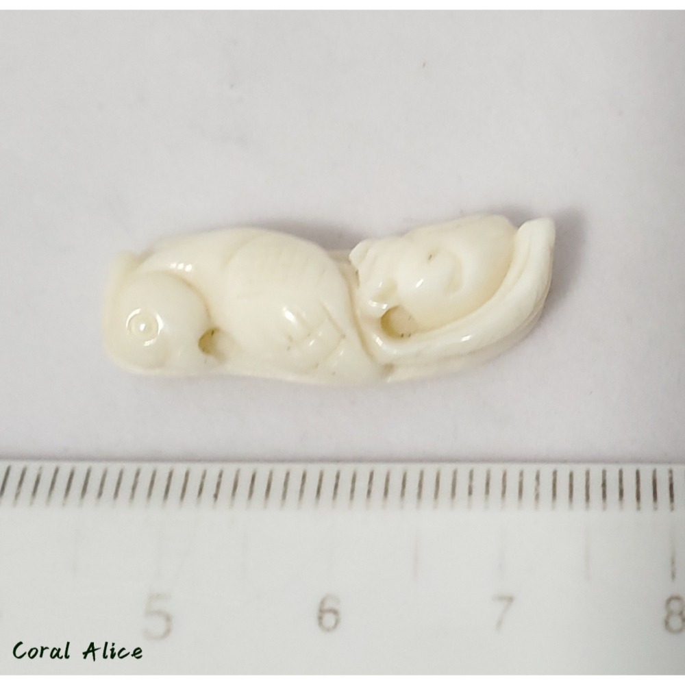 🌟Coral珊寶手作-天然白珊瑚純手工雕刻吊墜(頂通孔) 28.4mm CO2P1-937-細節圖9