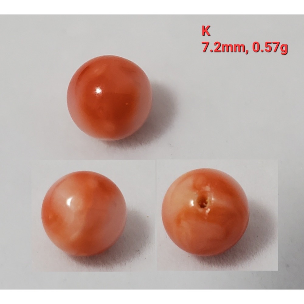🌟Coral珊寶手作-天然阿卡/momo/深水珊瑚圓珠(半孔) CO2P1-975-規格圖10