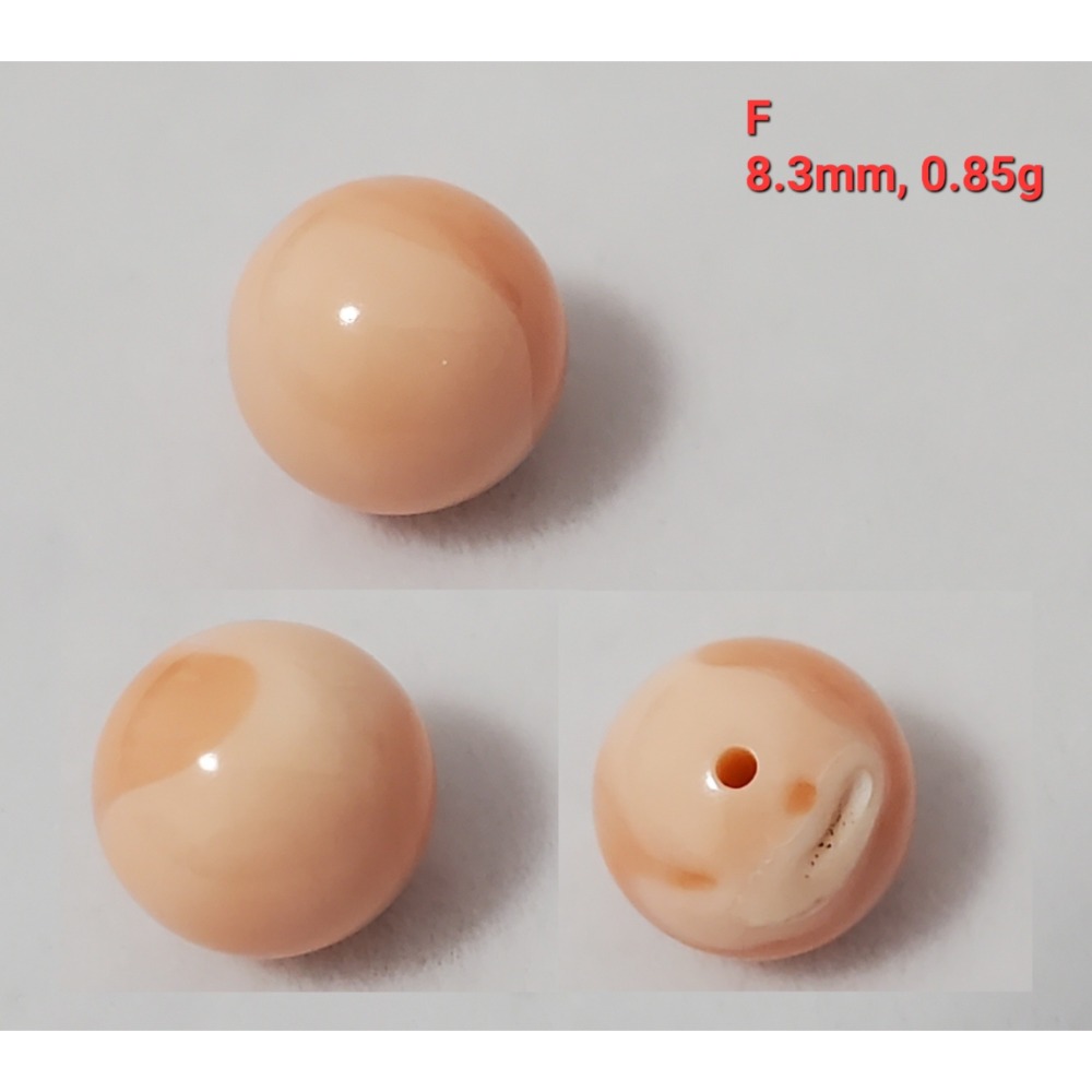 🌟Coral珊寶手作-天然阿卡/momo/深水珊瑚圓珠(半孔) CO2P1-975-規格圖10