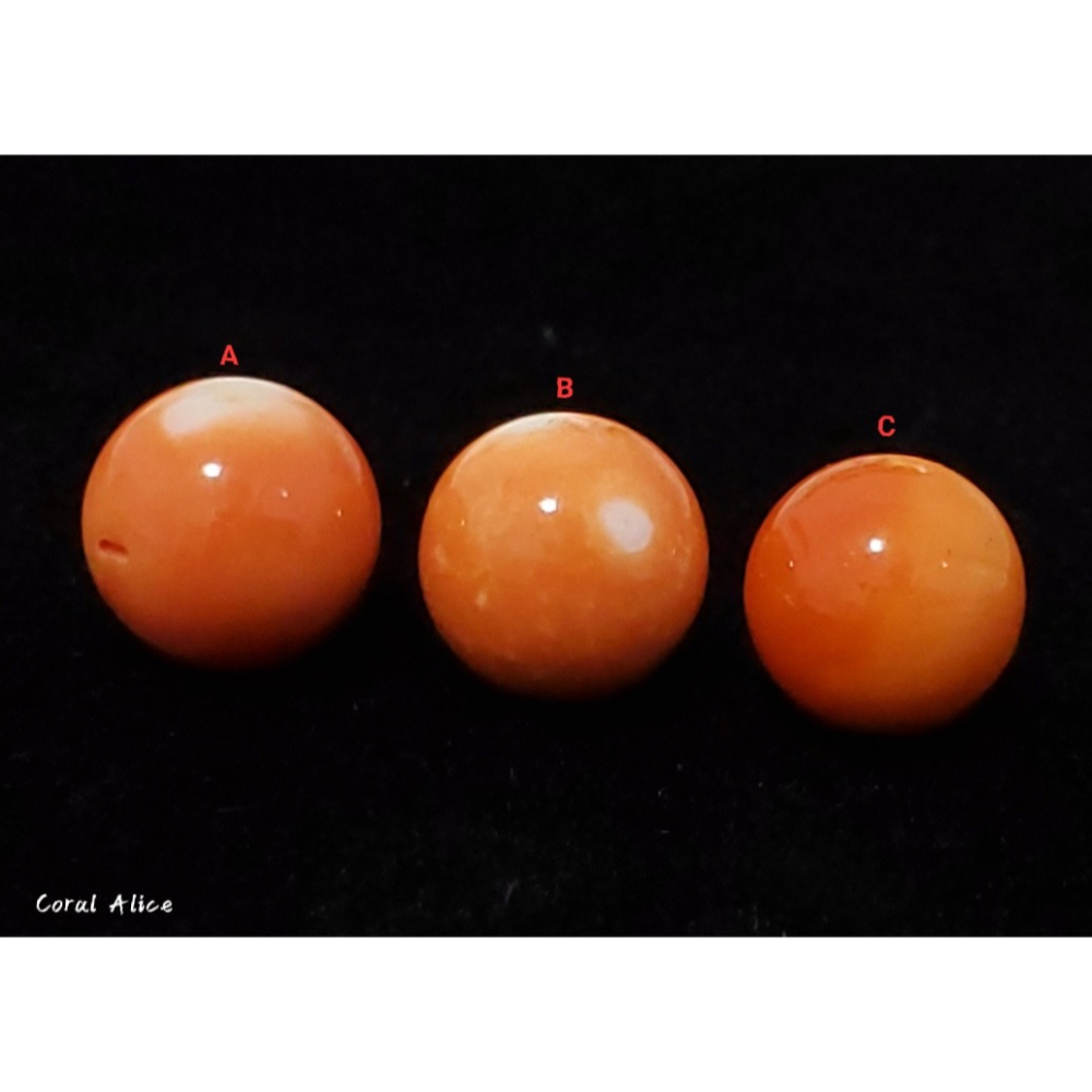 🌟Coral珊寶手作-天然momo珊瑚圓珠(直通孔) 8.3-8.6mm CO2P1-993-細節圖3