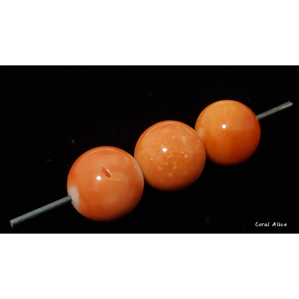 🌟Coral珊寶手作-天然momo珊瑚圓珠(直通孔) 8.3-8.6mm CO2P1-993-細節圖6