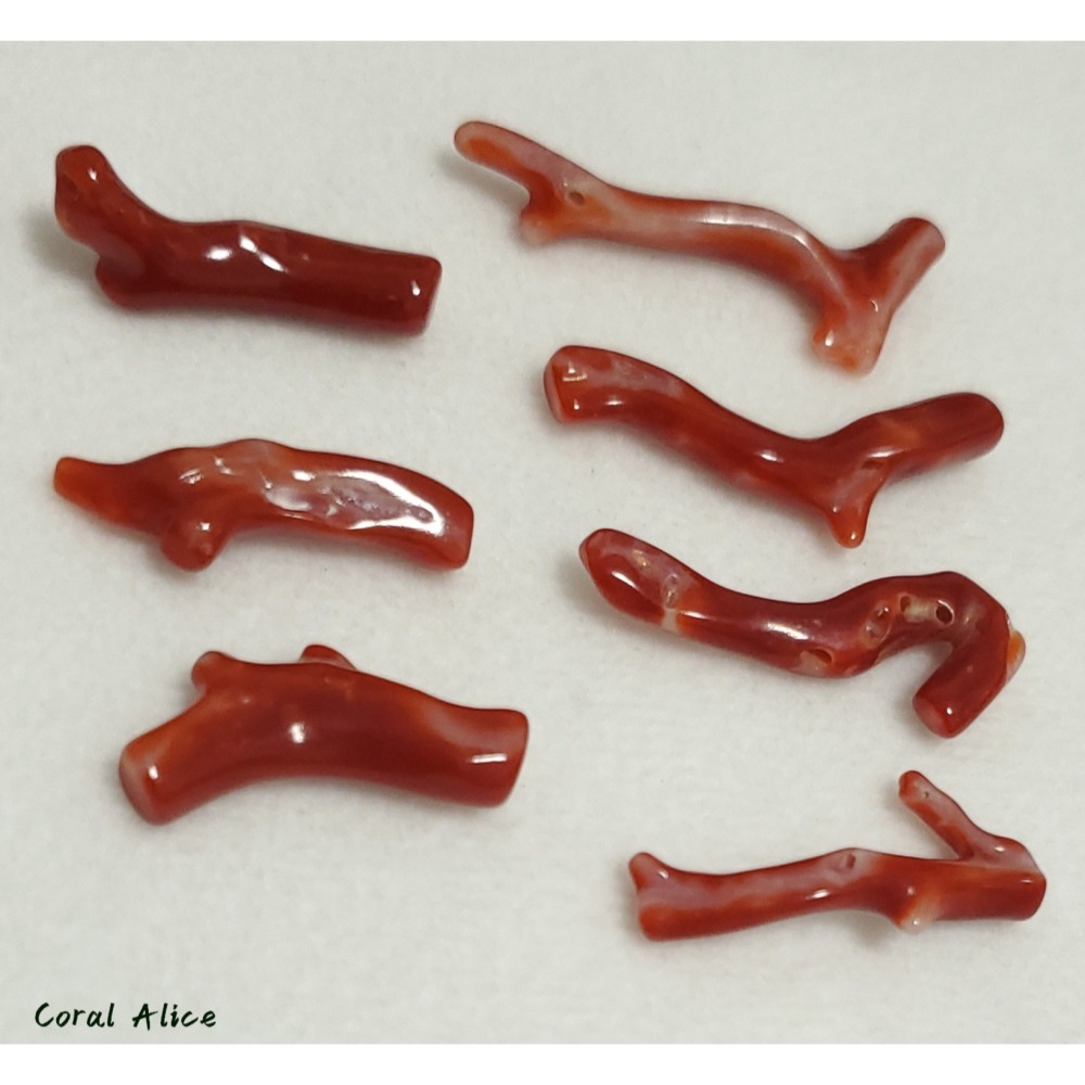 🌟Coral珊寶手作-天然阿卡珊瑚自然枝(無孔) 20.8-33.0mm CO2P1-261-細節圖10