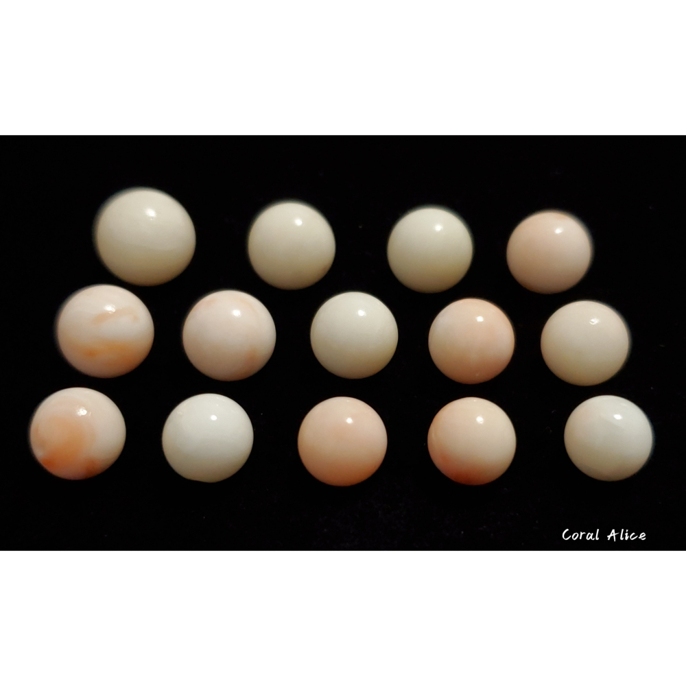 🌟Coral珊寶手作-天然白珊瑚/深水珊瑚圓珠(無孔) 9.6-13.1mm CO2P1-278-細節圖4