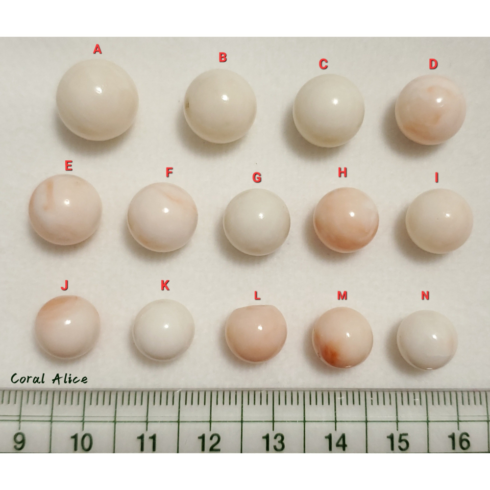 🌟Coral珊寶手作-天然白珊瑚/深水珊瑚圓珠(無孔) 9.6-13.1mm CO2P1-278-細節圖11
