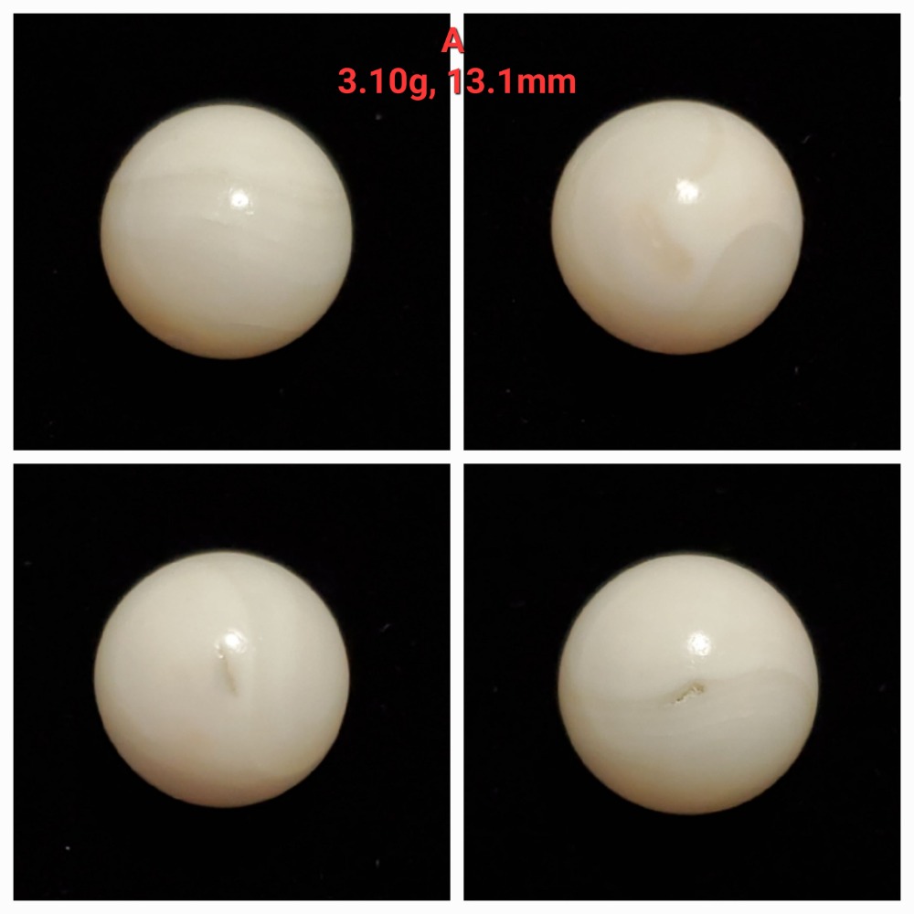 🌟Coral珊寶手作-天然白珊瑚/深水珊瑚圓珠(無孔) 9.6-13.1mm CO2P1-278-規格圖11