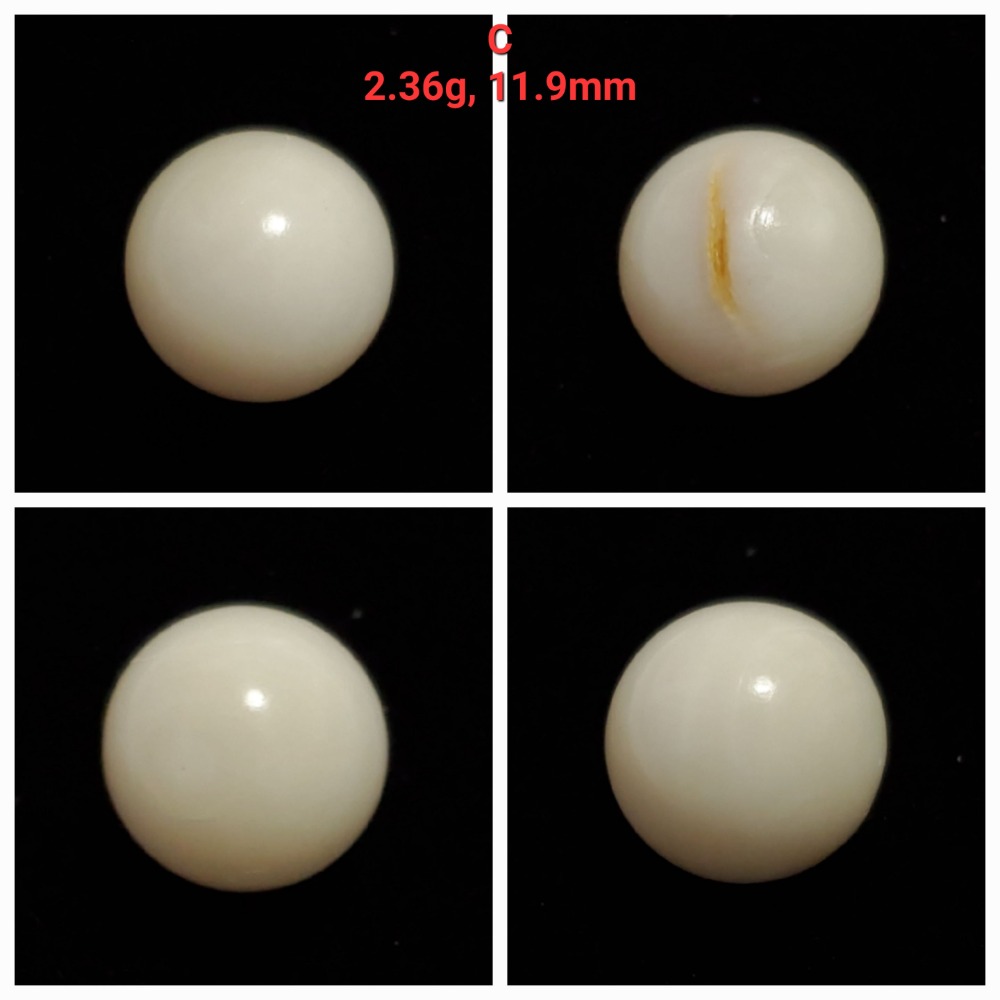 🌟Coral珊寶手作-天然白珊瑚/深水珊瑚圓珠(無孔) 9.6-13.1mm CO2P1-278-規格圖11