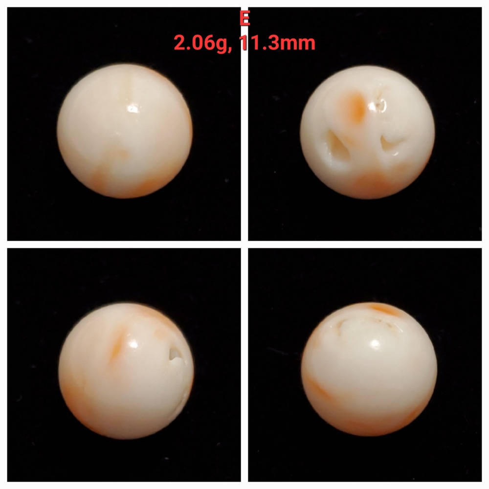 🌟Coral珊寶手作-天然白珊瑚/深水珊瑚圓珠(無孔) 9.6-13.1mm CO2P1-278-規格圖11