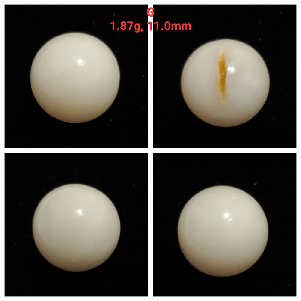 🌟Coral珊寶手作-天然白珊瑚/深水珊瑚圓珠(無孔) 9.6-13.1mm CO2P1-278-規格圖11