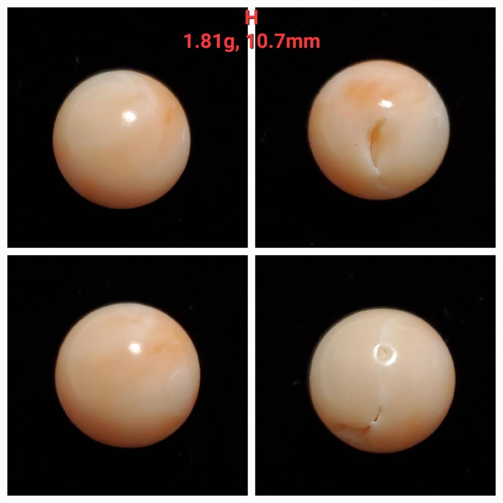 🌟Coral珊寶手作-天然白珊瑚/深水珊瑚圓珠(無孔) 9.6-13.1mm CO2P1-278-規格圖11