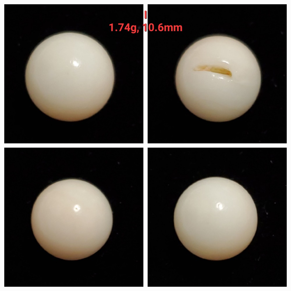 🌟Coral珊寶手作-天然白珊瑚/深水珊瑚圓珠(無孔) 9.6-13.1mm CO2P1-278-規格圖11