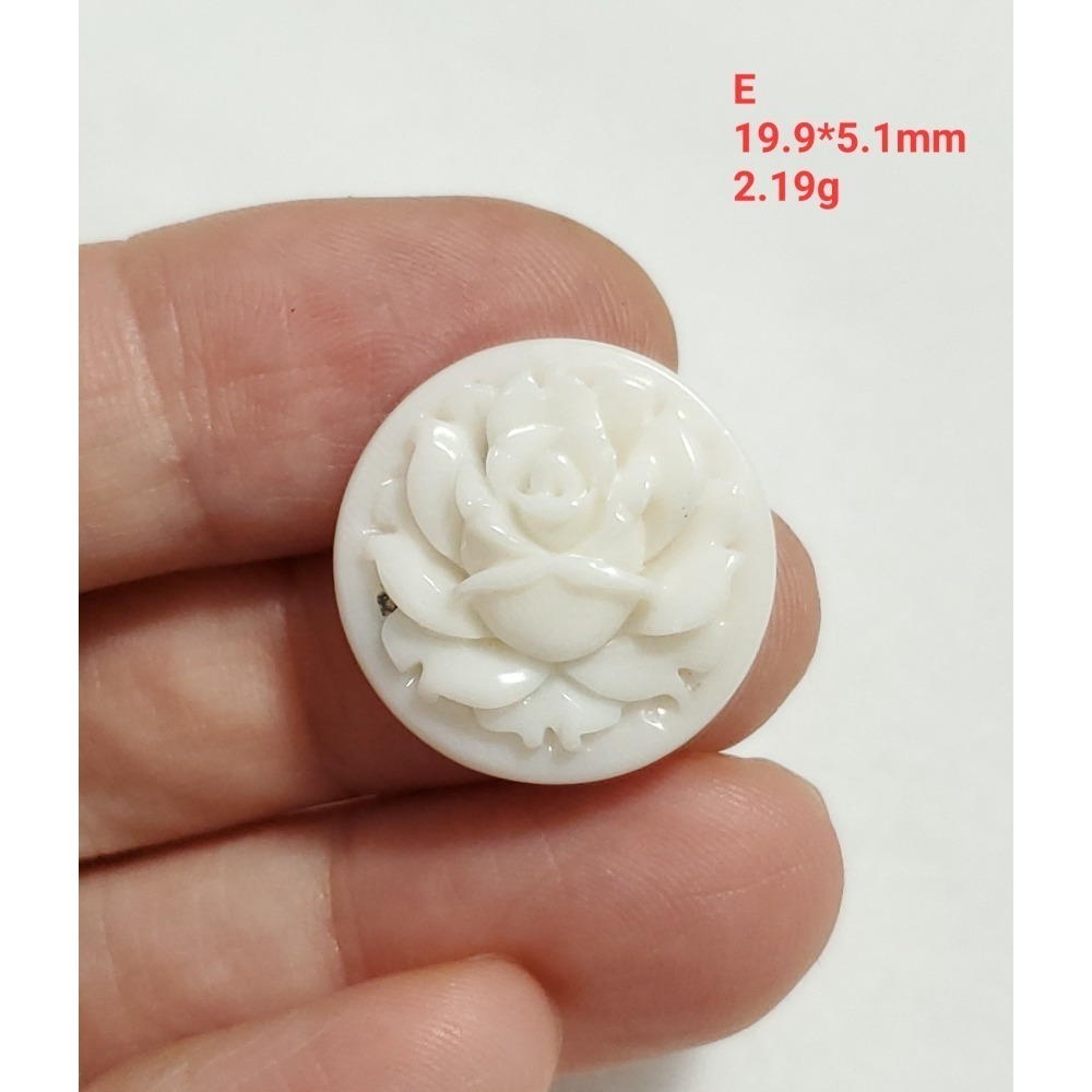 🌟Coral珊寶手作-天然白珊瑚/深水珊瑚手工刻花件(半面) CO2P1-295-規格圖11