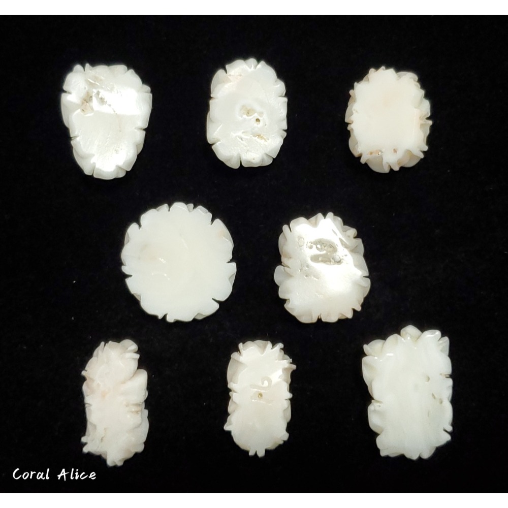 🌟Coral珊寶手作-天然白珊瑚手工刻花(半面玫瑰) CO2P1-296-細節圖6