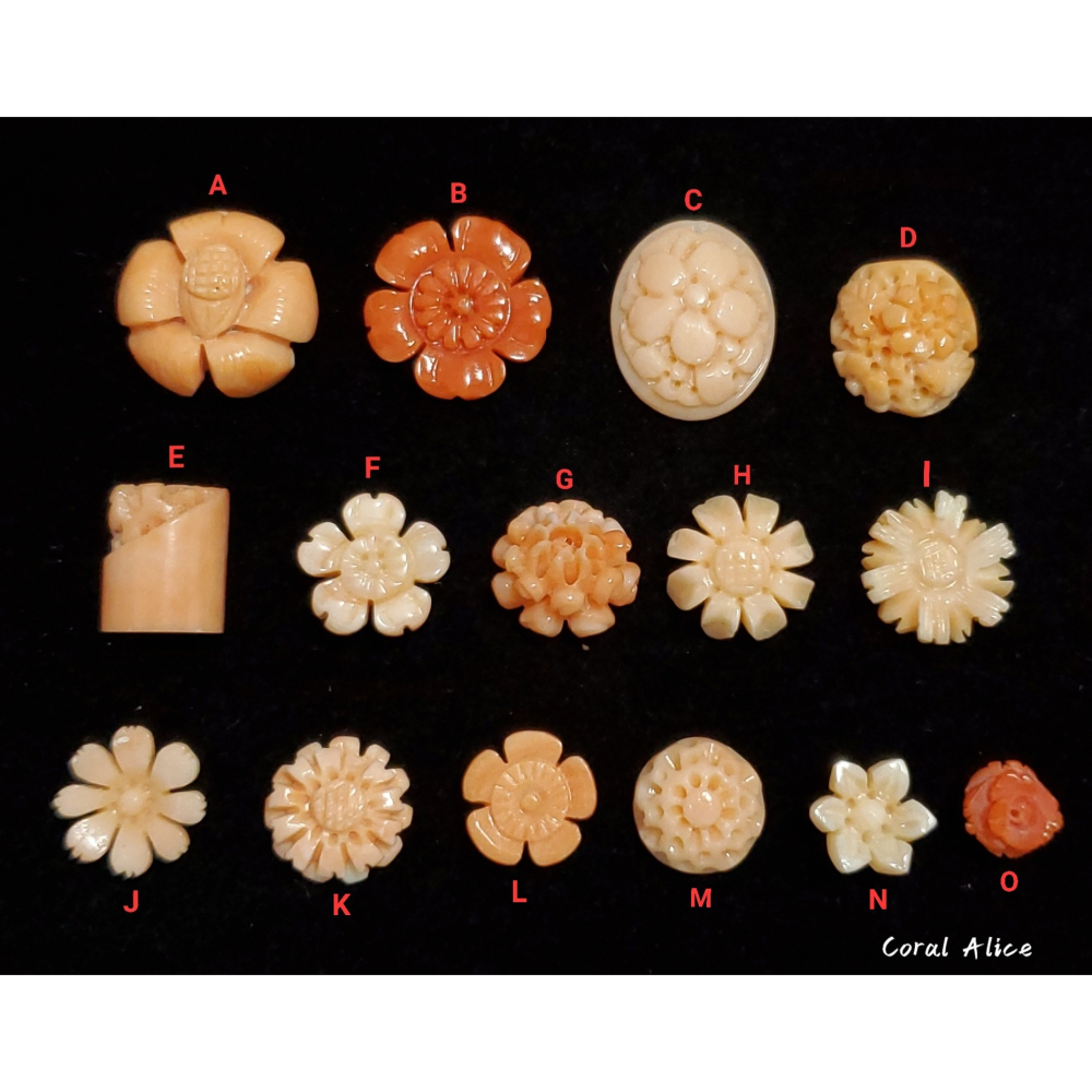 🌟Coral珊寶手作-天然寶石珊瑚手工雕刻花件 CO2P1-302-細節圖4