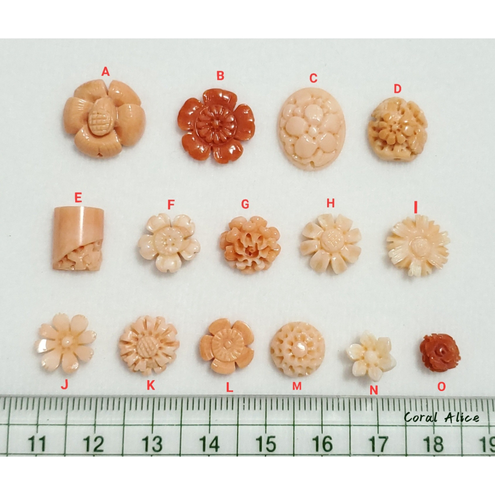 🌟Coral珊寶手作-天然寶石珊瑚手工雕刻花件 CO2P1-302-細節圖11