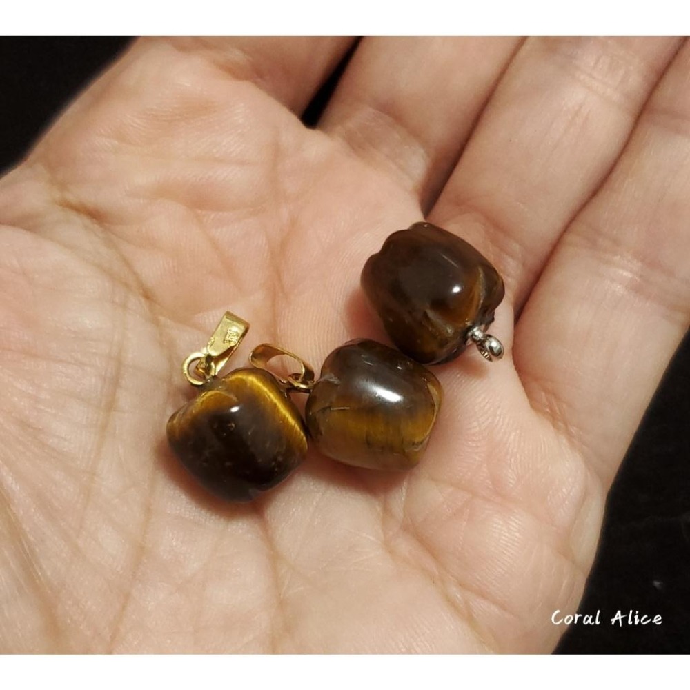 🌟Coral珊寶手作-天然虎眼蘋果造型墜 裸石約12*12mm TE2P1-508-細節圖6